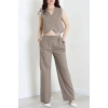 Crop Yelek Pantolon Takım Haki - 7565.1437.