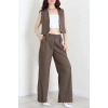 Crop Yelek Pantolon Takım Kahve - 7565.1437.
