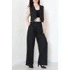 Crop Yelek Pantolon Takım Siyah - 7565.1437.