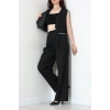 Crop Yelek Pantolon Takım Siyah - 7565.1437.