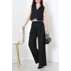 Crop Yelek Pantolon Takım Siyah - 7565.1437.
