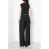 Crop Yelek Pantolon Takım Siyah - 7565.1437.