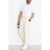 Dabıl Beli Lastikli Baggy Erkek Pantolon Bej - 71219.1937.