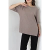 Dabıl Kol Yırtmaçlı Kaşkorse Bluz Açıkkahve - 71056.1748.