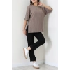 Dabıl Kol Yırtmaçlı Kaşkorse Bluz Açıkkahve - 71056.1748.