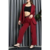Dabıl Kumaş Astarlı İkili Blazer Takım Bordo - 55041.1397.
