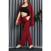 Dabıl Kumaş Astarlı İkili Blazer Takım Bordo - 55041.1397.