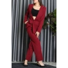 Dabıl Kumaş Astarlı İkili Blazer Takım Bordo - 55041.1397.