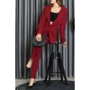 Dabıl Kumaş Astarlı İkili Blazer Takım Bordo - 55041.1397.