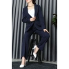 Dabıl Kumaş Astarlı İkili Blazer Takım Lacivert - 55041.1397.