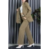 Dabıl Kumaş Astarlı İkili Blazer Takım Yağyeşili - 55041.1397.