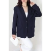 Dabıl Kumaş Astarlı Oversize Blazer Ceket Lacivert - 32493.1920.