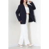 Dabıl Kumaş Astarlı Oversize Blazer Ceket Lacivert - 32493.1920.