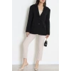 Dabıl Kumaş Astarlı Oversize Blazer Ceket Siyah - 32493.1920.