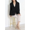 Dabıl Kumaş Astarlı Oversize Blazer Ceket Siyah - 32493.1920.