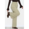 Dabıl Kumaş Bel Lastikli Palazzo Pantolon Çağla - 2082.1991.