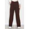 Dabıl Kumaş Bel Lastikli Palazzo Pantolon Kahve - 2082.1991.