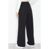 Dabıl Kumaş Bel Lastikli Palazzo Pantolon Siyah - 2082.1991.