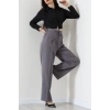 Dabıl Kumaş Beli Bağcıklı Pantolon Antrasit - 51615.683.