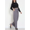 Dabıl Kumaş Beli Bağcıklı Pantolon Antrasit - 51615.683.