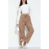 Dabıl Kumaş Beli Bağcıklı Pantolon Latte - 51615.683.