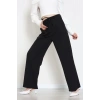 Dabıl Kumaş Beli Bağcıklı Pantolon Siyah - 51615.683.