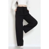 Dabıl Kumaş Beli Bağcıklı Pantolon Siyah - 51615.683.