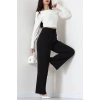 Dabıl Kumaş Beli Bağcıklı Pantolon Siyah - 51615.683.