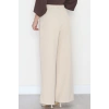 Dabıl Kumaş Beli Lastikli Palazzo Pantolon Bej - 51063.1991.