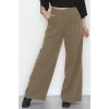 Dabıl Kumaş Beli Lastikli Palazzo Pantolon Haki - 51063.1991.