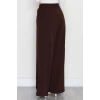 Dabıl Kumaş Beli Lastikli Palazzo Pantolon Kahve - 51063.1991.