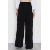 Dabıl Kumaş Beli Lastikli Palazzo Pantolon Siyah - 51063.1991.