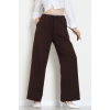 Dabıl Kumaş Beli Lastikli Pantolon Kahve - 51617.683.