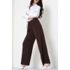 Dabıl Kumaş Beli Lastikli Pantolon Kahve - 51617.683.