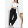 Dabıl Kumaş Beli Lastikli Pantolon Siyah - 51617.683.