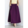 Dabıl Kumaş Cepli Etek Mor - 43952.1884.
