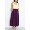 Dabıl Kumaş Cepli Etek Mor - 43952.1884.