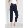 Dabıl Kumaş Cepli Kemerli Pantolon Lacivert - 71501.1920.