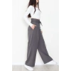 Dabıl Kumaş İp Bağlamalı Palazzo Pantolon Antrasit - 51111.1991.