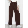 Dabıl Kumaş İp Bağlamalı Palazzo Pantolon Kahve - 51111.1991.