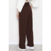 Dabıl Kumaş İp Bağlamalı Palazzo Pantolon Kahve - 51111.1991.
