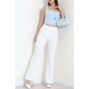Dabıl Kumaş İspanyol Paça Pantolon Beyaz - 71472.2061.
