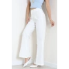 Dabıl Kumaş İspanyol Paça Pantolon Beyaz - 71472.2061.
