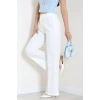 Dabıl Kumaş İspanyol Paça Pantolon Beyaz - 71472.2061.