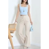 Dabıl Kumaş İspanyol Paça Pantolon Taş - 71472.2061.
