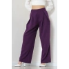 Dabıl Kumaş Pile Detaylı Pantolon Mor - 51610.683.