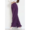 Dabıl Kumaş Pile Detaylı Pantolon Mor - 51610.683.