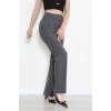 Dabıl Kumaş Pileli Cırtlı Pantolon Füme - 71502.1920.