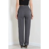 Dabıl Kumaş Pileli Cırtlı Pantolon Füme - 71502.1920.