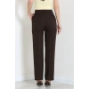 Dabıl Kumaş Pileli Cırtlı Pantolon Kahve - 71502.1920.
